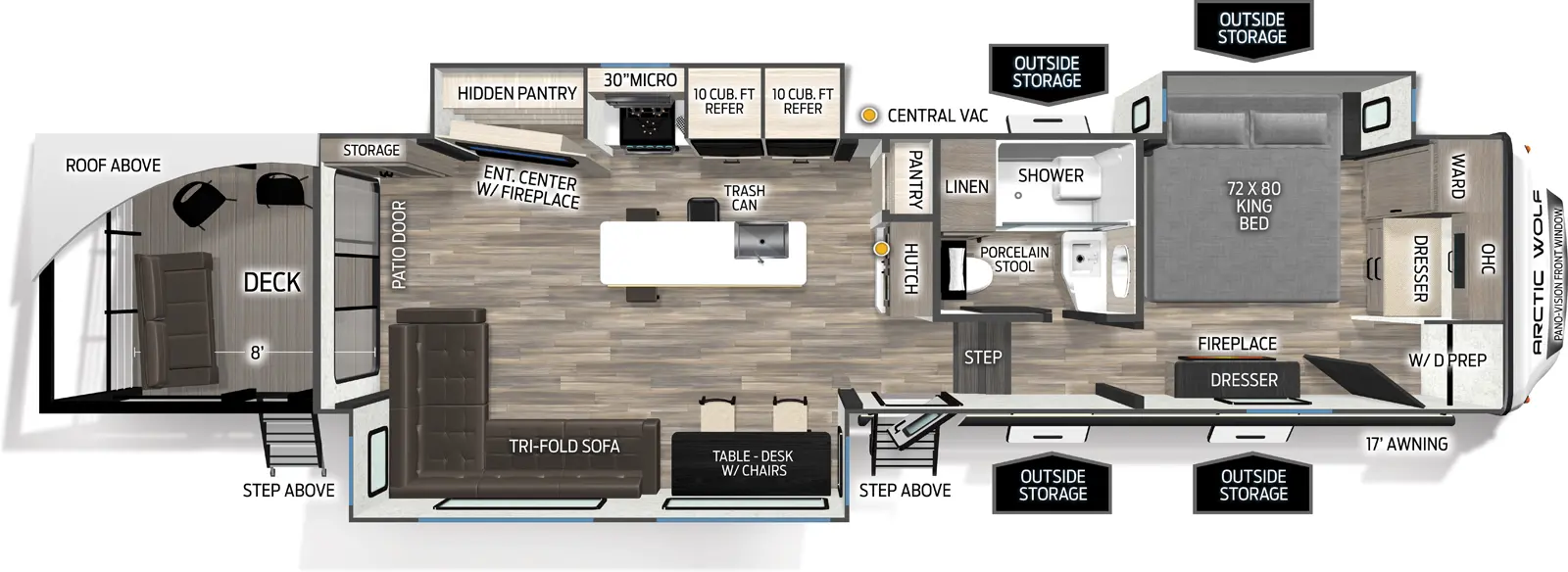 Arctic Wolf 3800DECK Floorplan